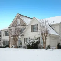 home covered in snow
