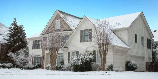 home covered in snow